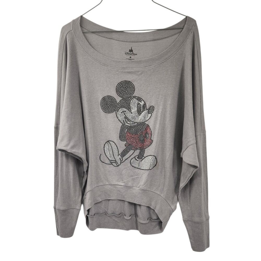 DISNEY Gray Dolman Sleeve Top Womens Size Medium M